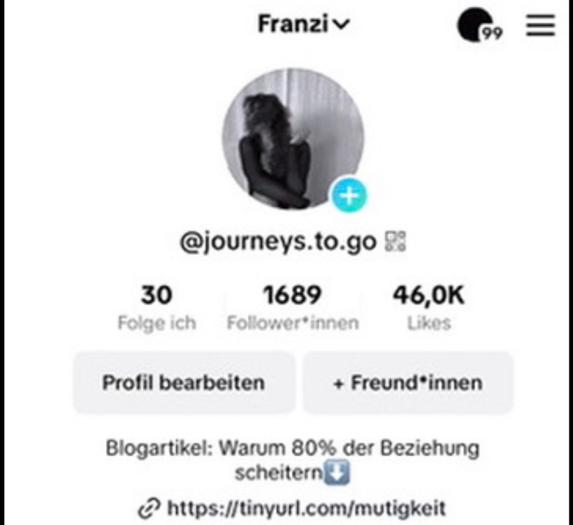 Franzis TikTok am Anfang: 1.689 Followerinnen